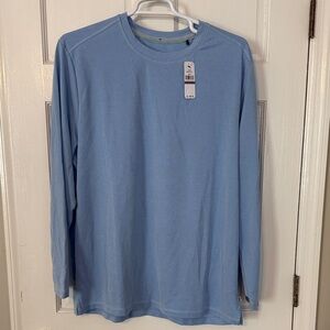 Men’s Tommy Bahama Shoreline Surf Tee Long Sleeve in color Polar (light blue)